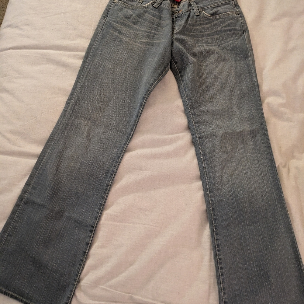 Vintage Lucky Brand Women's Light Bluish Gray Embroidered Jeans. Size 8/29 - Picture 10 of 16